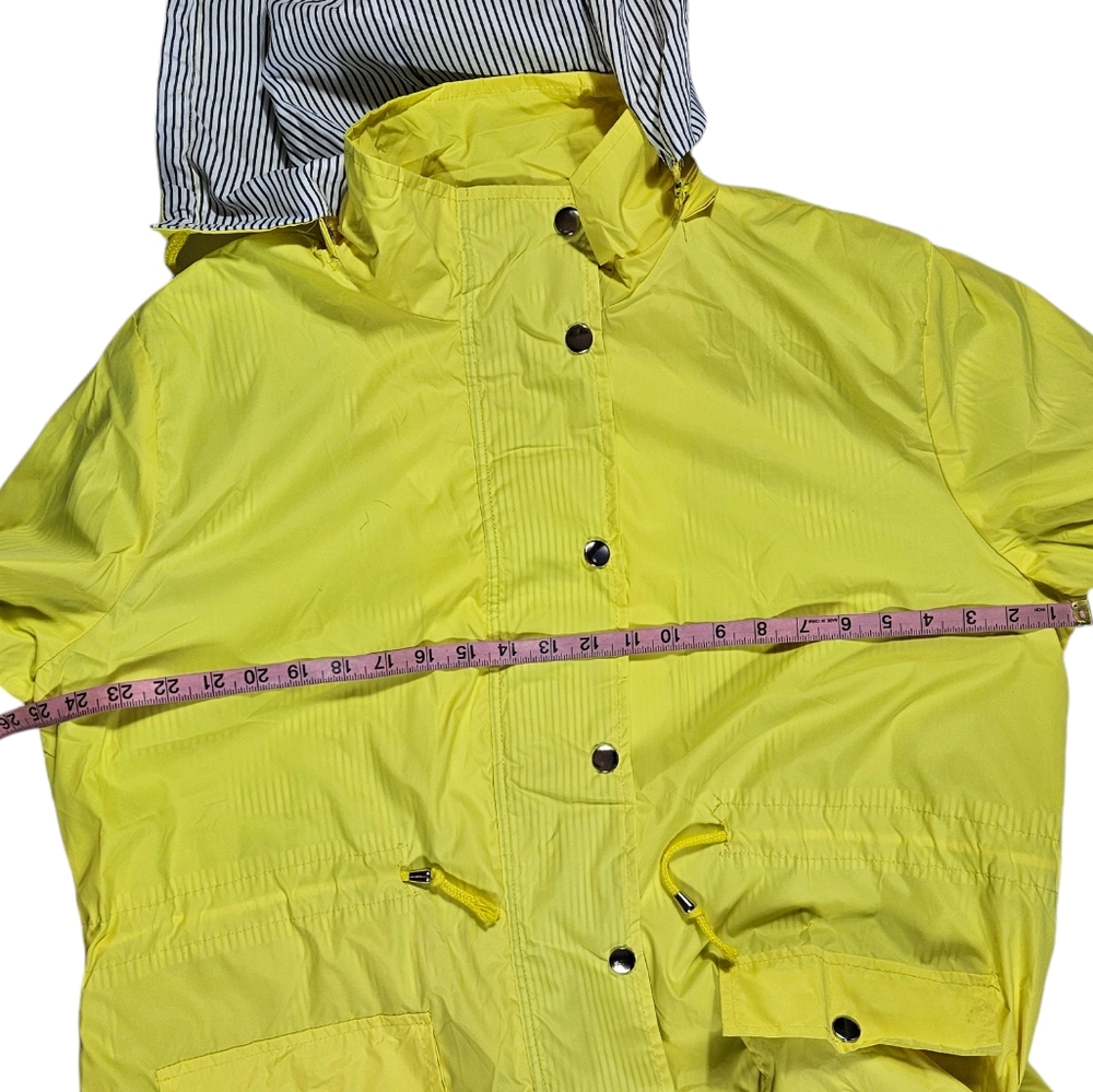 FISOUL Yellow Rain Coat Sz XXL Removable Hood Striped Lining Water-Resistant NWT - Picture 15 of 16